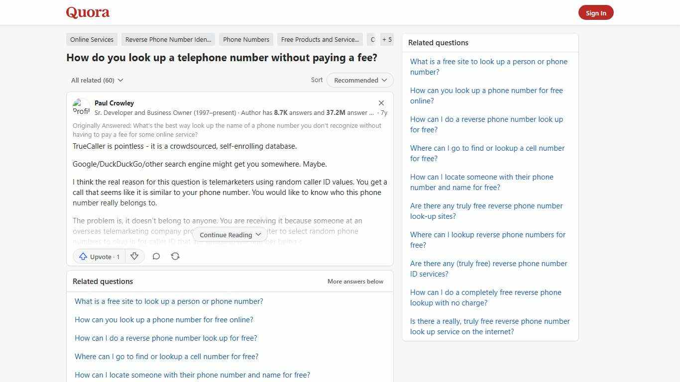 How to look up a telephone number without paying a fee - Quora